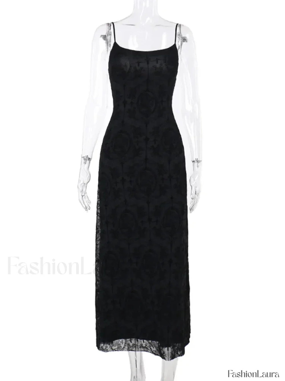 Velvet Cami Strap Party Club Bodycon Maxi Vintage Sleeveless Camisole Dress Black / S