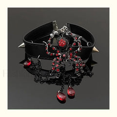 Vintage Dark Punk Spider Tassel Necklace BLACK