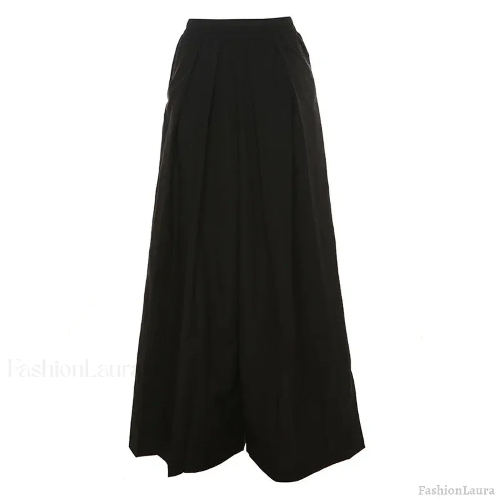 Vintage Gothic Emo Alt Women Techwear Baggy Pants Black / XS