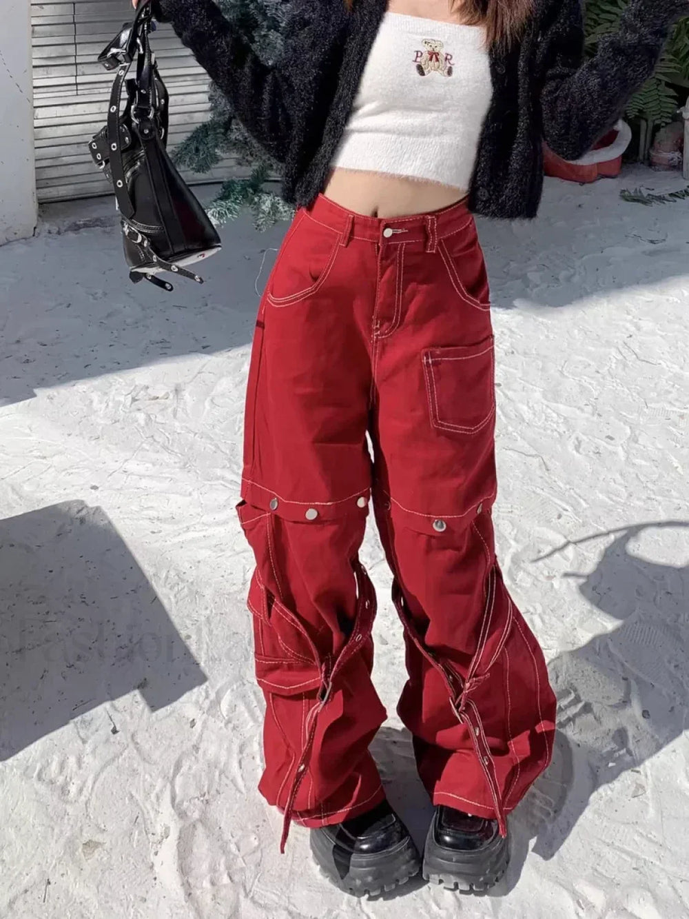 Vintage Red Pants for Halloween Celebrations