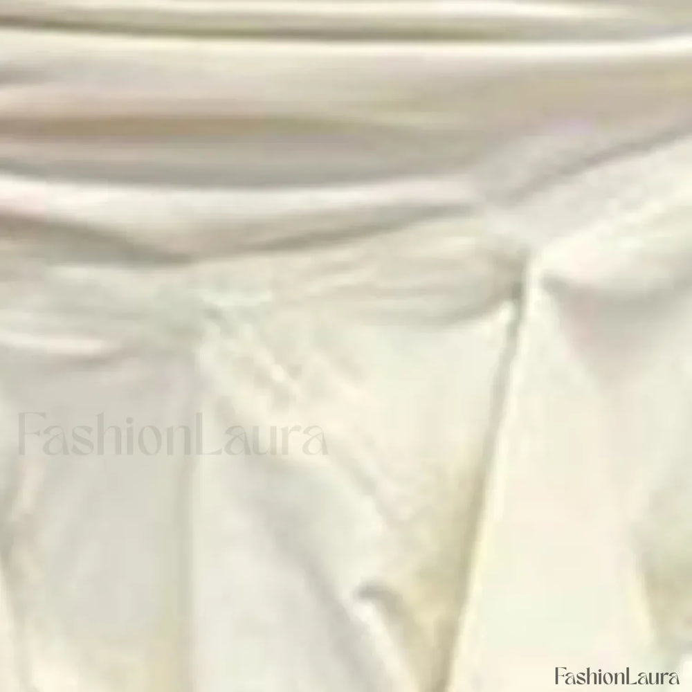 Women Solid Tie Up Drawstring Color Irregular Mini Summer Ruffles Gothic Ruched Skirt WHITE / S