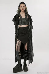 Women’s Gothic Style A-shaped Design Jacquard Dark Asymmetrical Personality Sexy Long Skirt