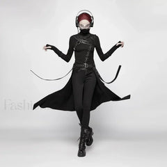 Women’s Harajuku Half Black Post Perform Apocalyptic Daily Stage Streetwear Personality Skirt BLACK / XS S
