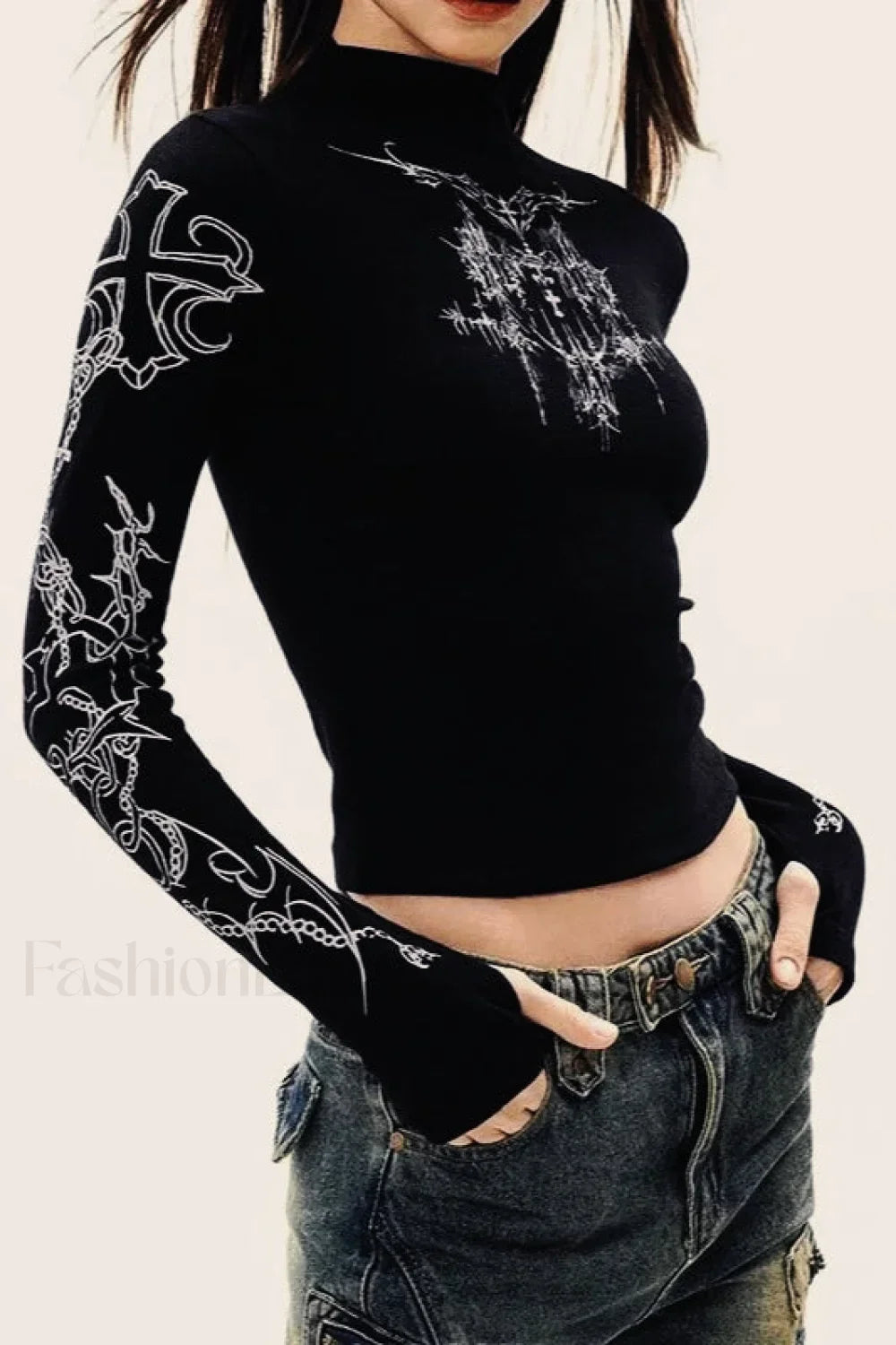 Y2K High Neck T-Shirt