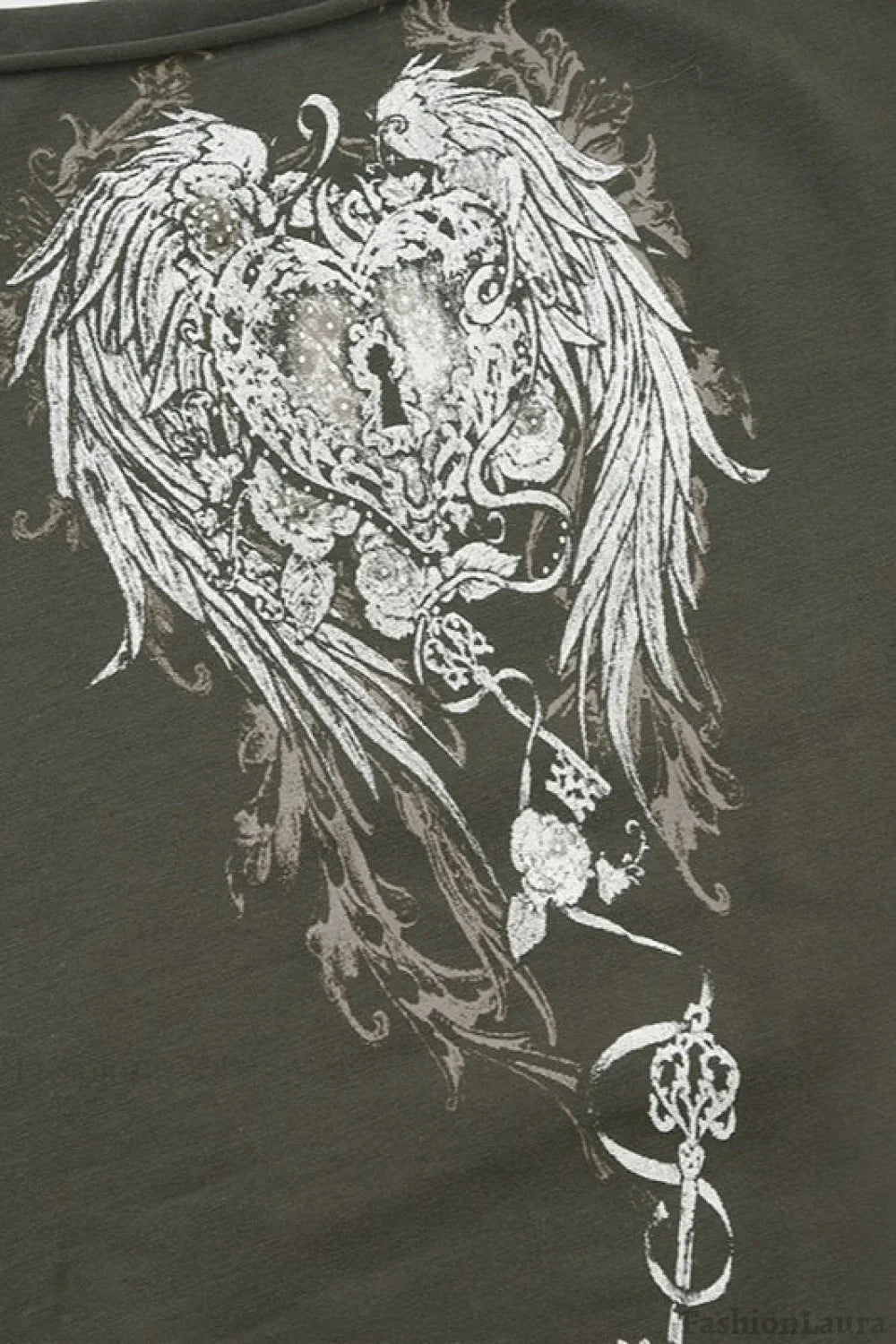 Y2K Wing Graphic Off-Shoulder T-Shirt