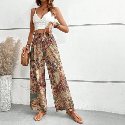 Casual Ethnic Print Pants