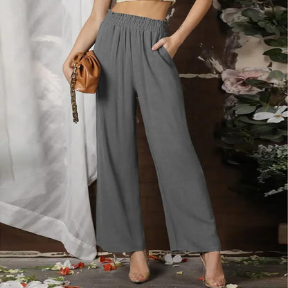 Solid Wide Leg Pants Dark Gray best Best Sellings bottoms clothes pants Plus Size Sale Topseller