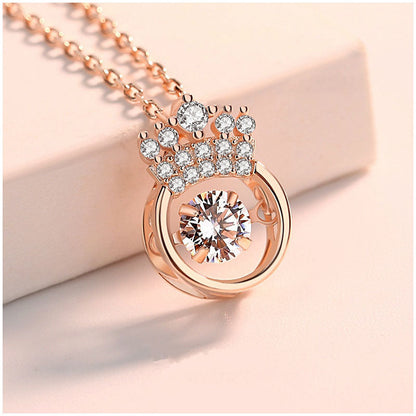 Sparkling Crown Round Necklaces For Queen