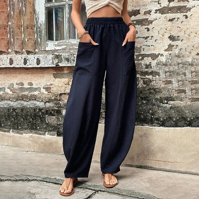 Casual Wide Leg Pants Navy Blue best Best Sellings bottoms clothes pants Plus Size Sale Topseller