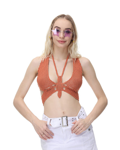 Crochet Cocoa Butterfly Top