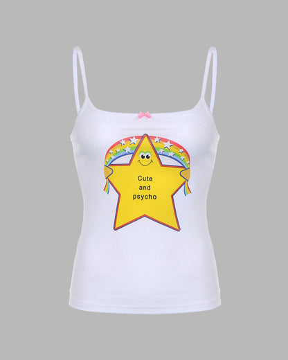 Cute and Psycho Star Graphic Cami Top