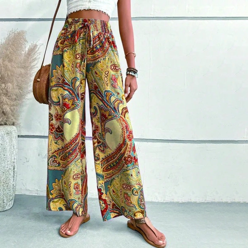 Casual Ethnic Print Pants Gold best Best Sellings bottoms clothes pants Sale Topseller