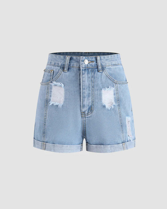 Wide Weekend Denim Shorts