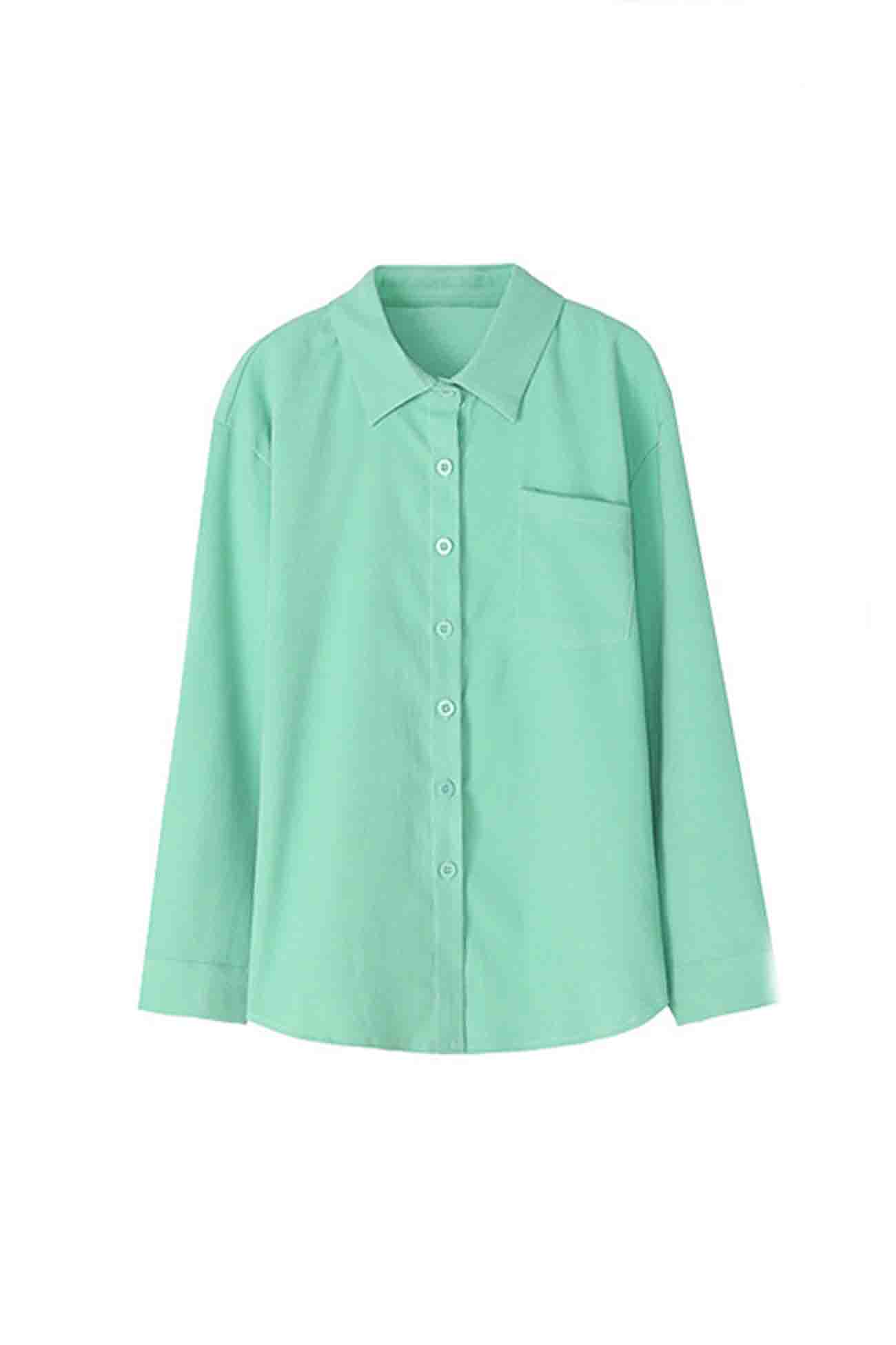 Corduroy Button Up Long Sleeve Blouse