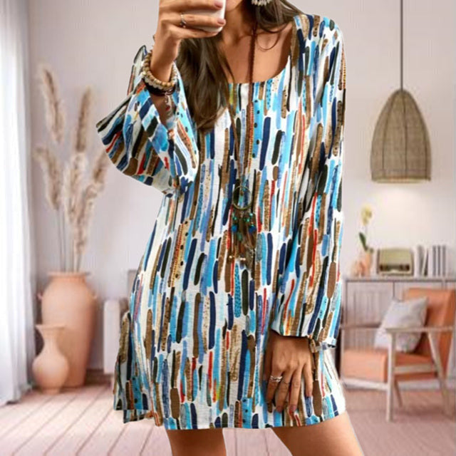 Colorful Print Casual Dress Multicolor casual dresses clothes Plus Size short dresses