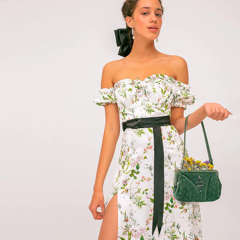 Abby Floral Off Shoulder Maxi Dress