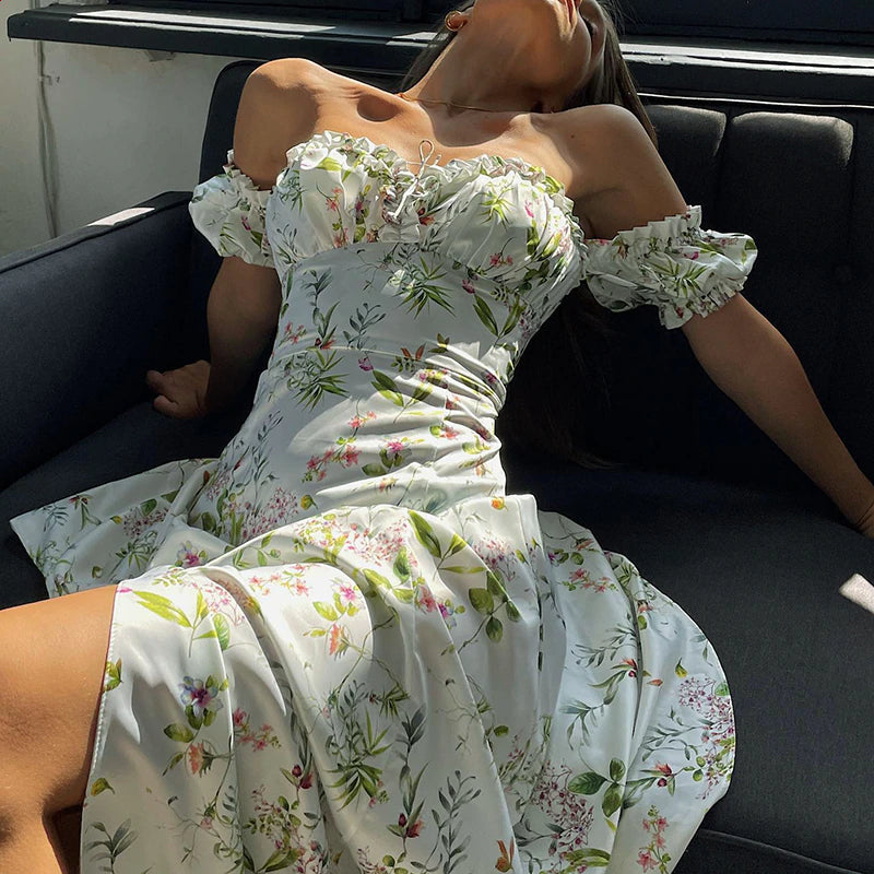 Abby Floral Off Shoulder Maxi Dress