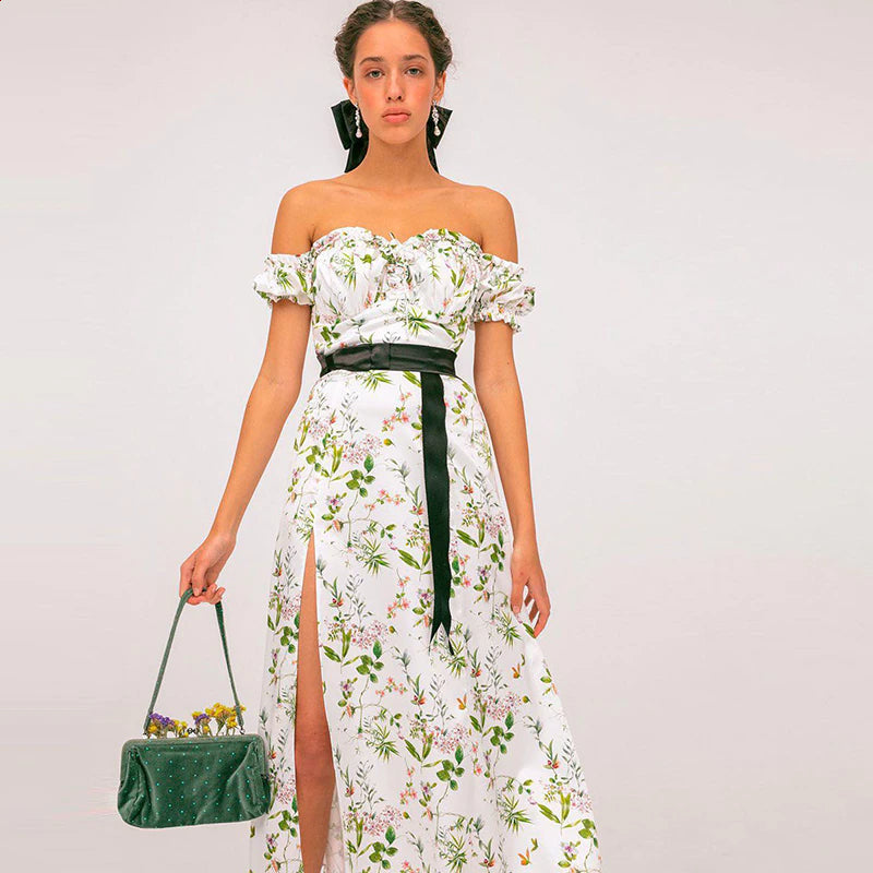 Abby Floral Off Shoulder Maxi Dress