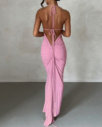 Charlize Backless Empire Maxi Dress