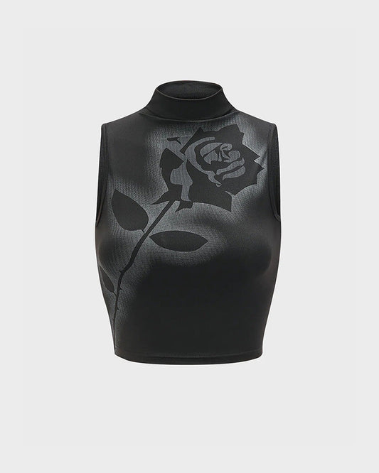 Rose Burn Imprint Tank Top