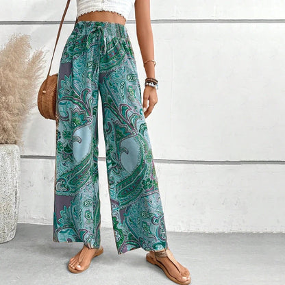 Casual Ethnic Print Pants Green best Best Sellings bottoms clothes pants Sale Topseller