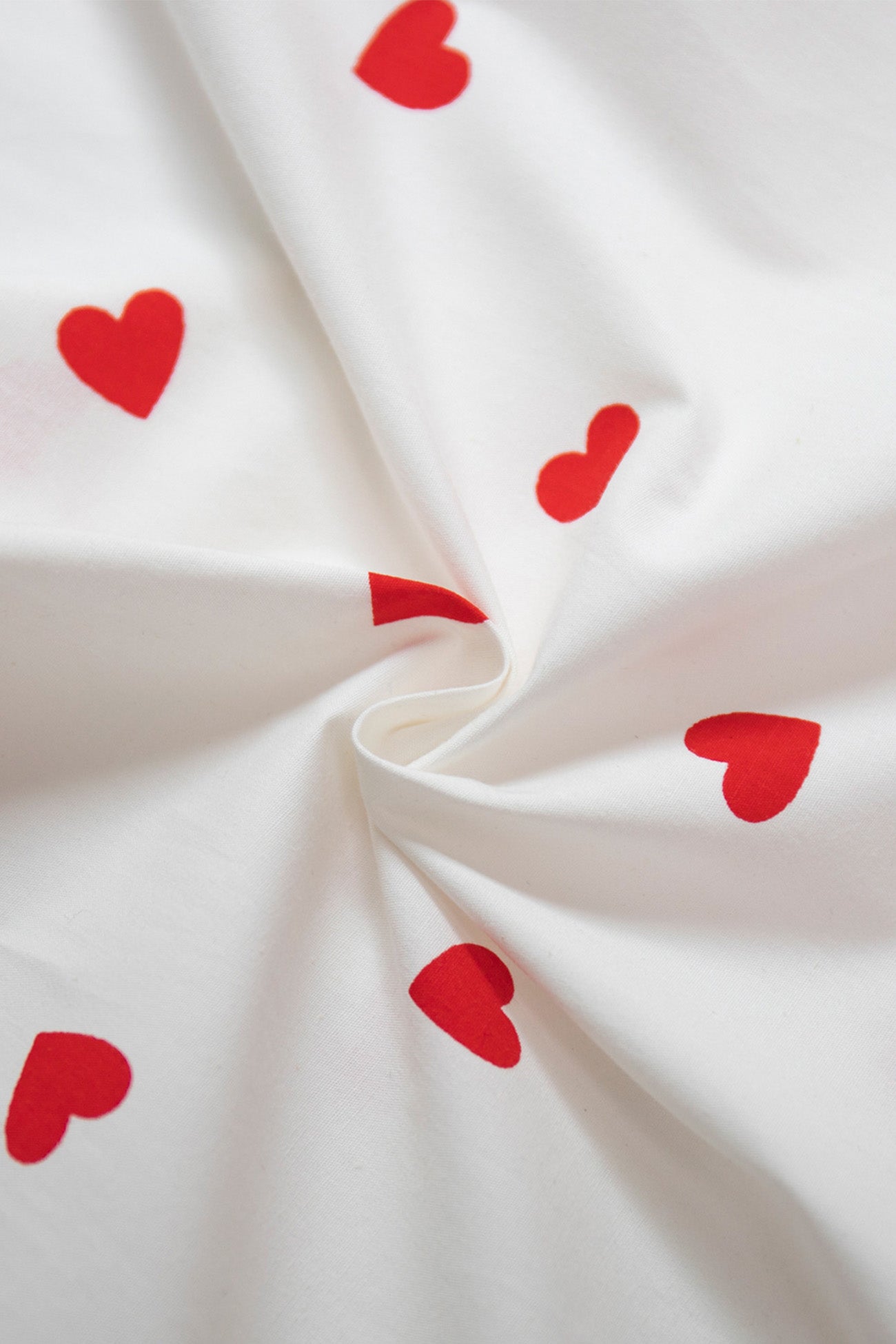 Heart Print Balloon Sleeve Doll Collar Blouse