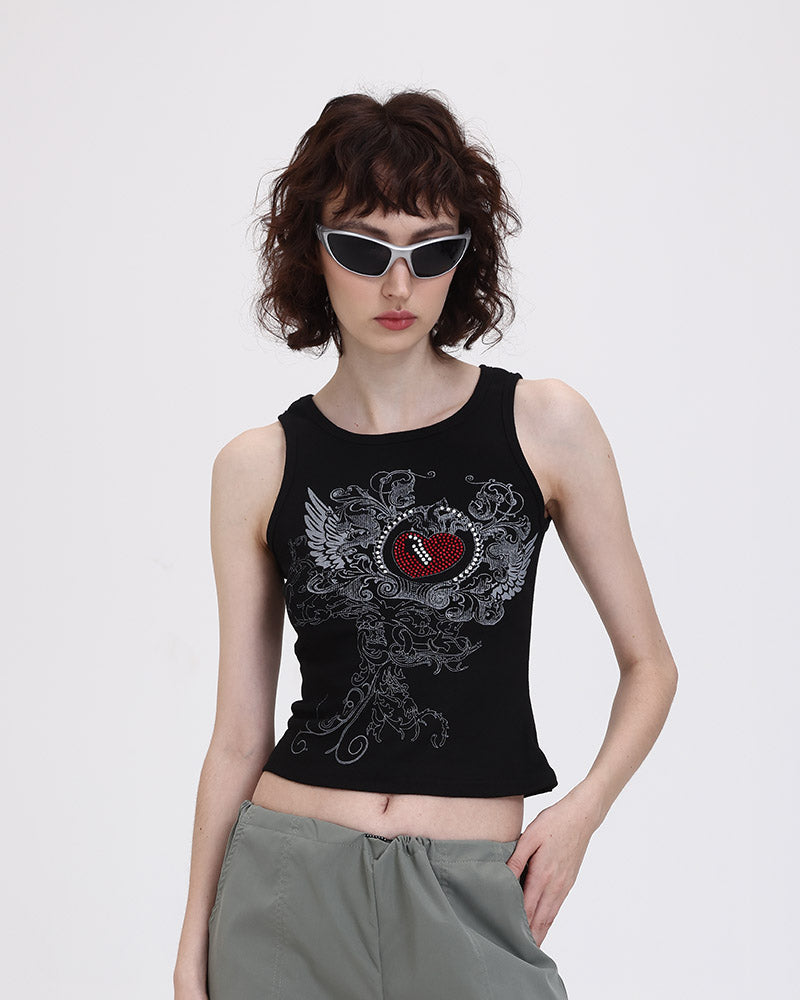 Heart Wings Indie Grunge Tank Top