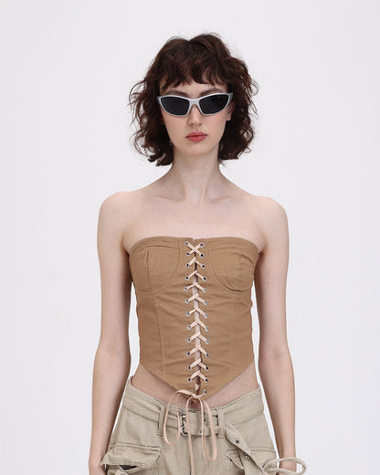 Shoestring Neutral Corset Top