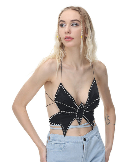 Black Diadem Butterfly Top