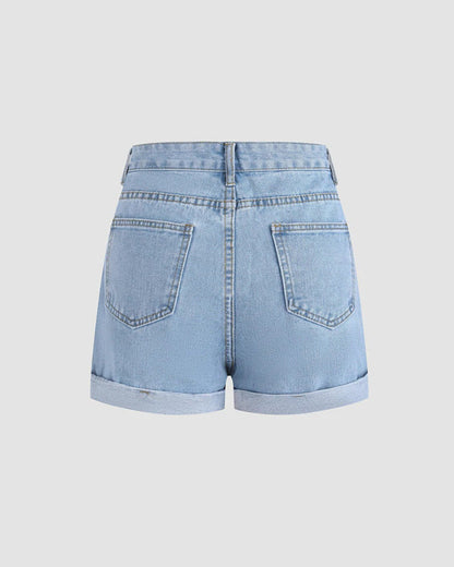 Wide Weekend Denim Shorts