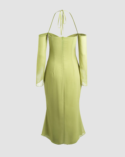 Seaweed Envy Halter Dress