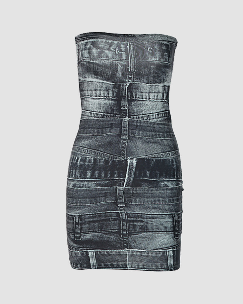 Syrinx Denim Jeans Button Dress