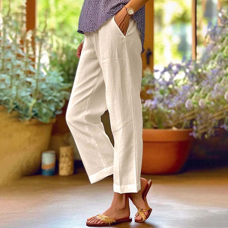 【Cotton And Linen】Casual Straight Trousers Khaki best Best Sellings bottoms clothes Cotton And Linen pants Plus Size Sale Topseller