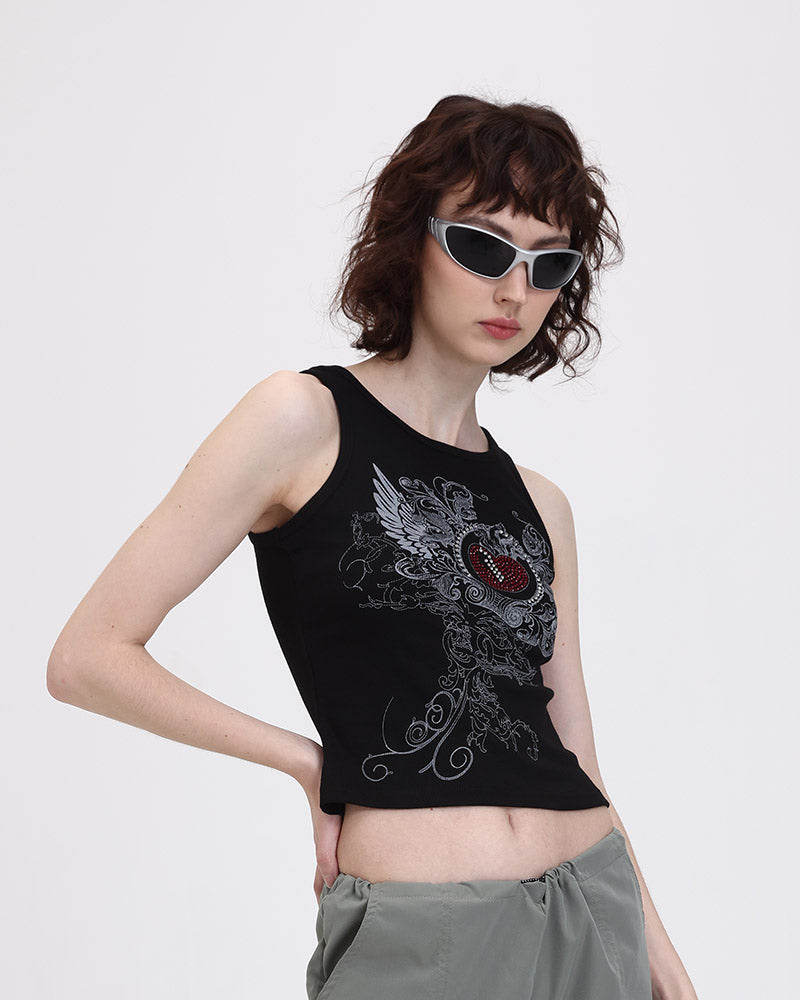 Heart Wings Indie Grunge Tank Top