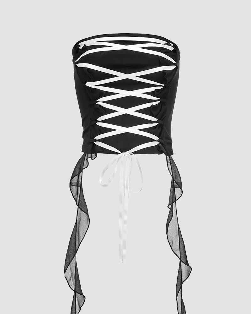 Shoelace Tube Corset Top