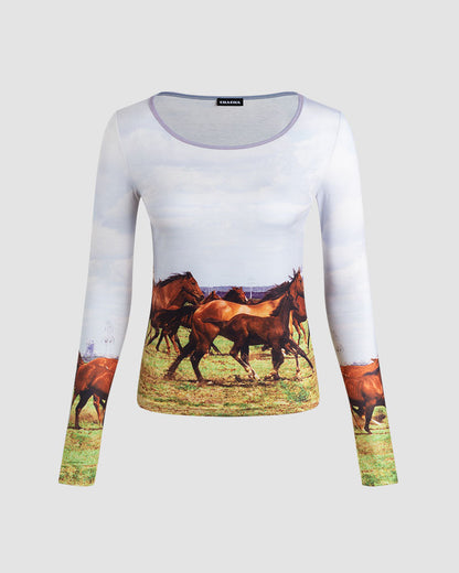 Equestrian Journey Graphic Top