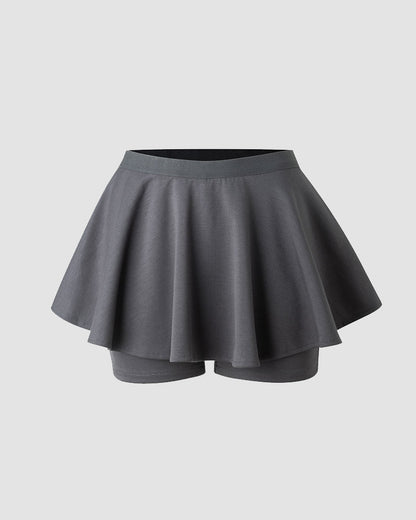 Cedar Silver Balletcore Swing Skorts