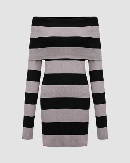 Balboa Off Shoulder Striped Dress