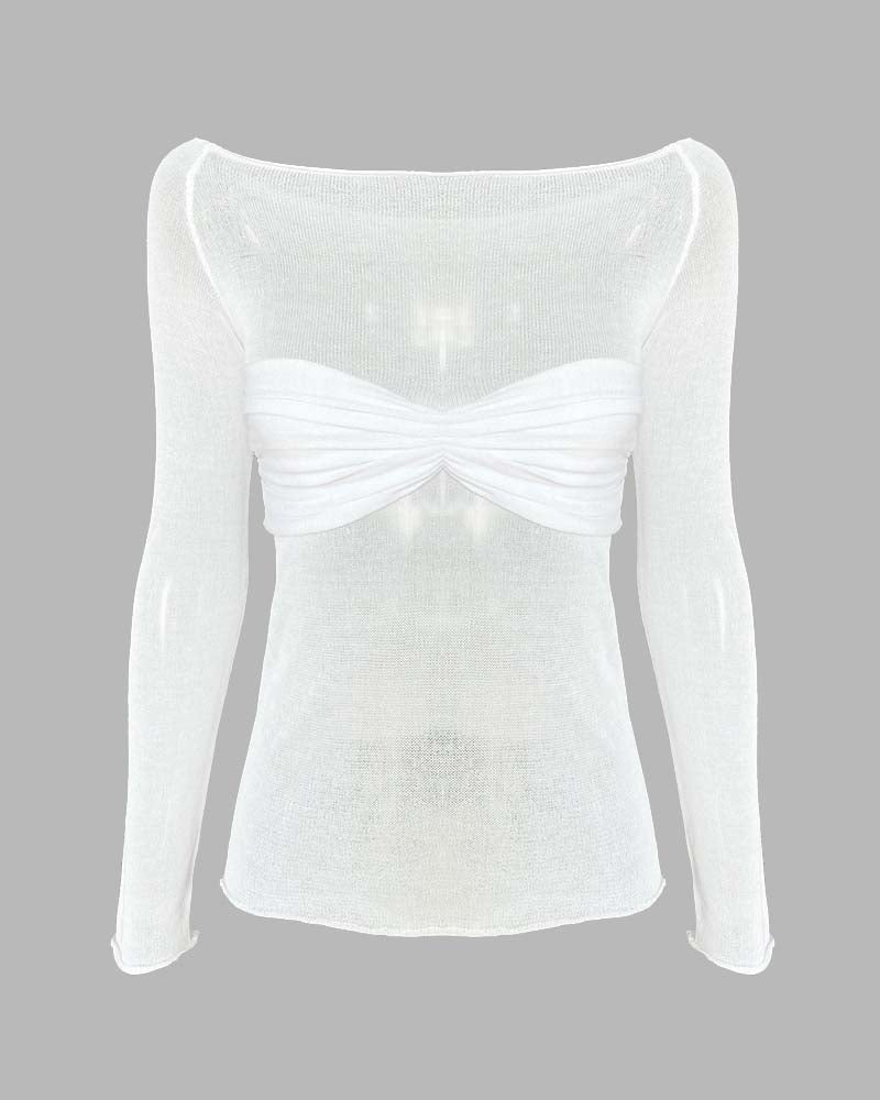 Therris Off Shoulder Bandeau Mesh Top