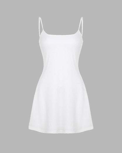 Plain White Back to School Dress