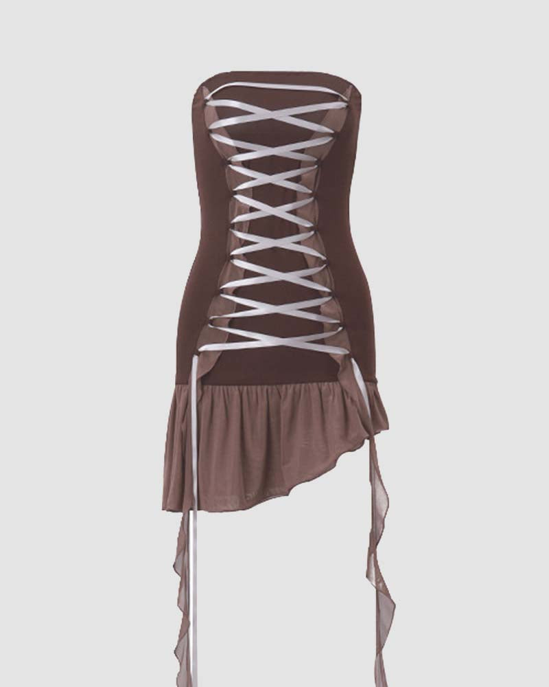 Lumenate Narchis Ribbon Mesh Dress