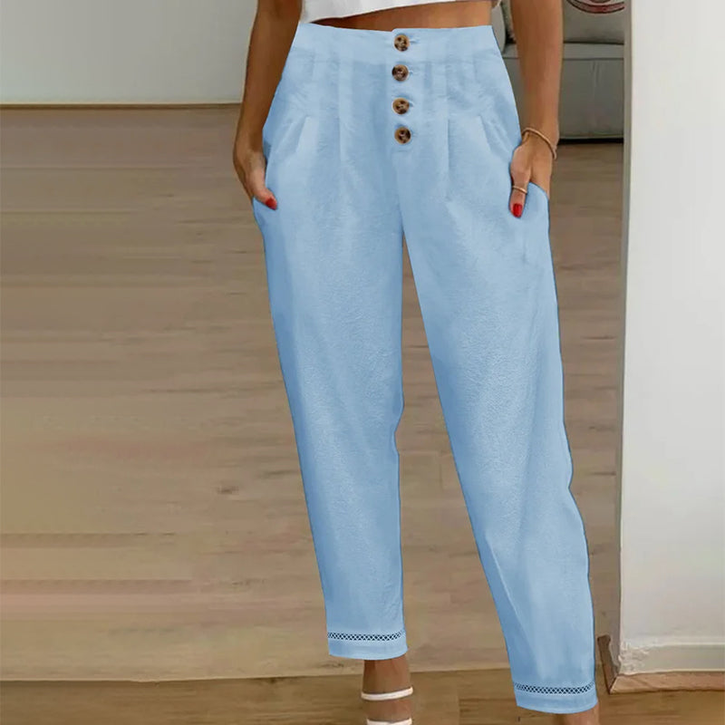 Lace Patchwork Casual Trousers Sky Blue best Best Sellings bottoms clothes pants Sale Topseller