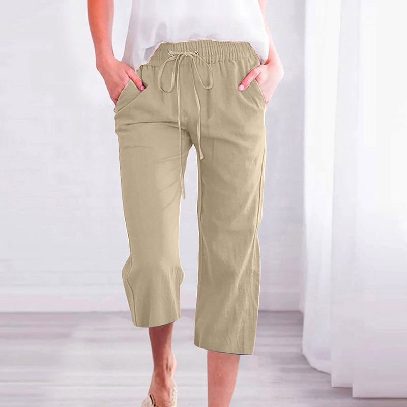 【Cotton And Linen】Solid Color Casual Pants Khaki best Best Sellings bottoms clothes Cotton And Linen pants Plus Size Sale Topseller