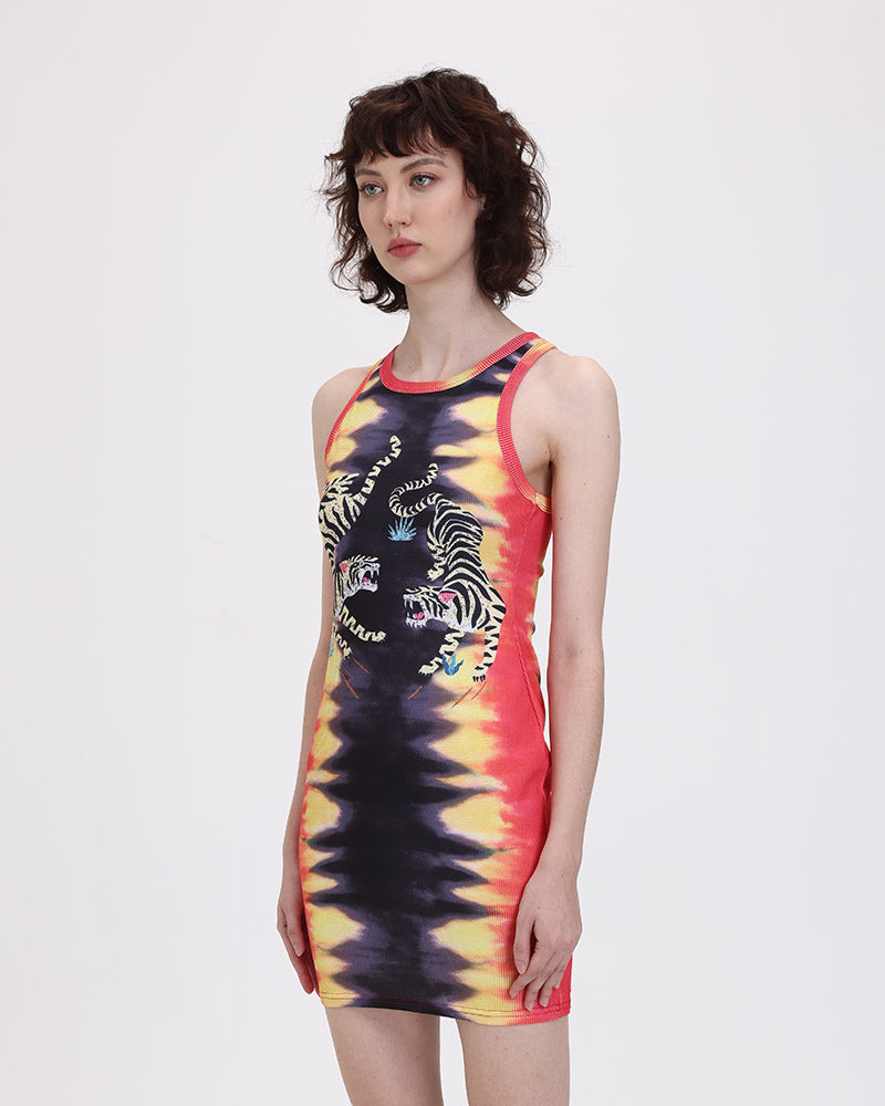 Abstract Dye Tigress Bodycon Dress