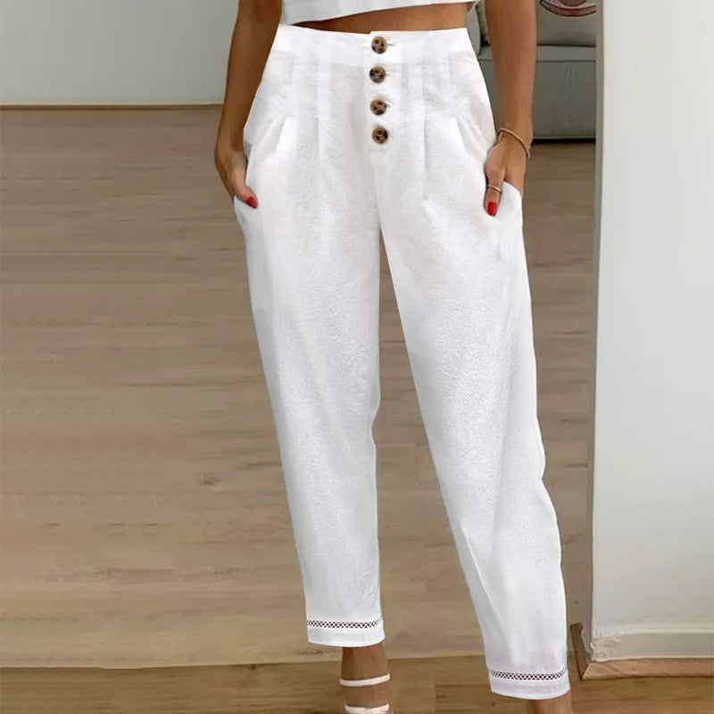 Lace Patchwork Casual Trousers White best Best Sellings bottoms clothes pants Sale Topseller