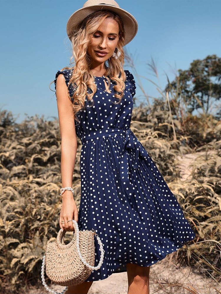 Pamela Summer Polka Dot Midi Dress