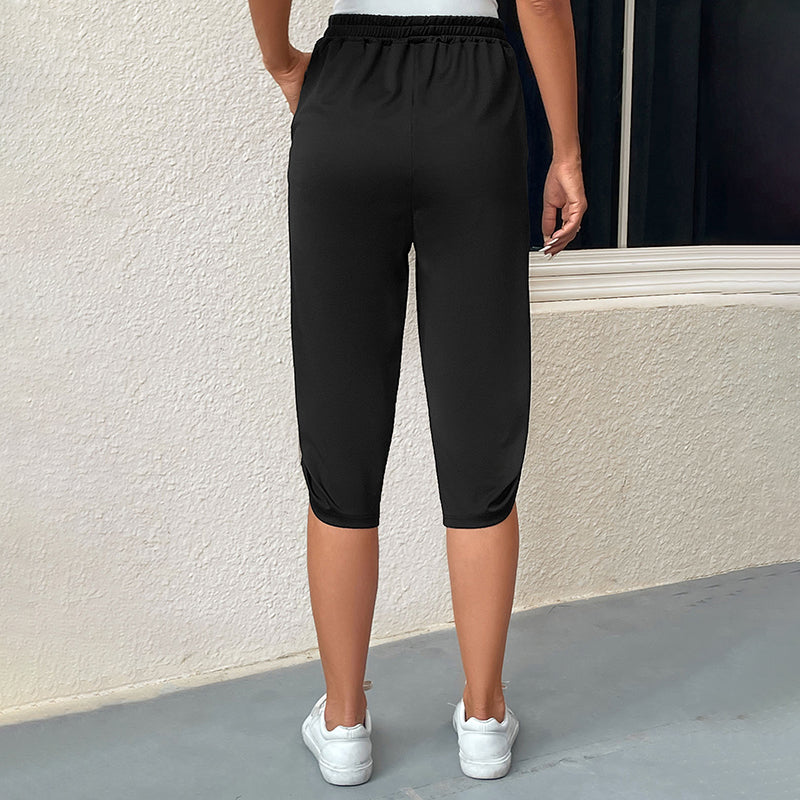 Casual Elastic Waist Trousers