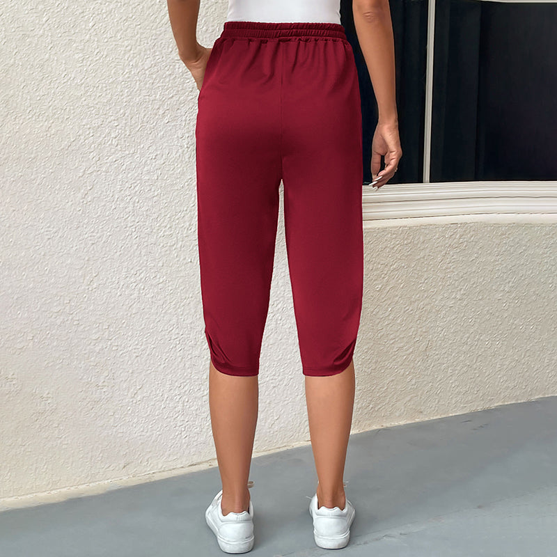 Casual Elastic Waist Trousers