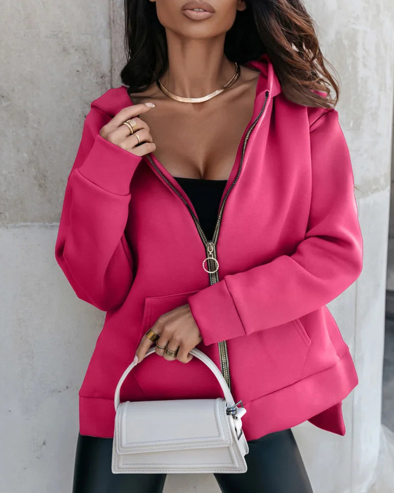 Loose casual coat with pocket Fuchsia 2023 F/W 23BF clothes jackets & coats Tops/Blouses