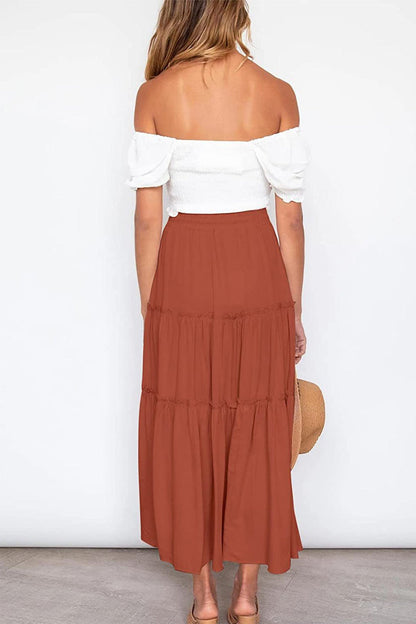 Bohemia High Waist Ruched Skirts